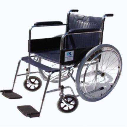 Wheelchair 18" seat fixed armrest and footrest spoke wheels